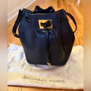 Michael Kors Navy Leather Shoulder Bag